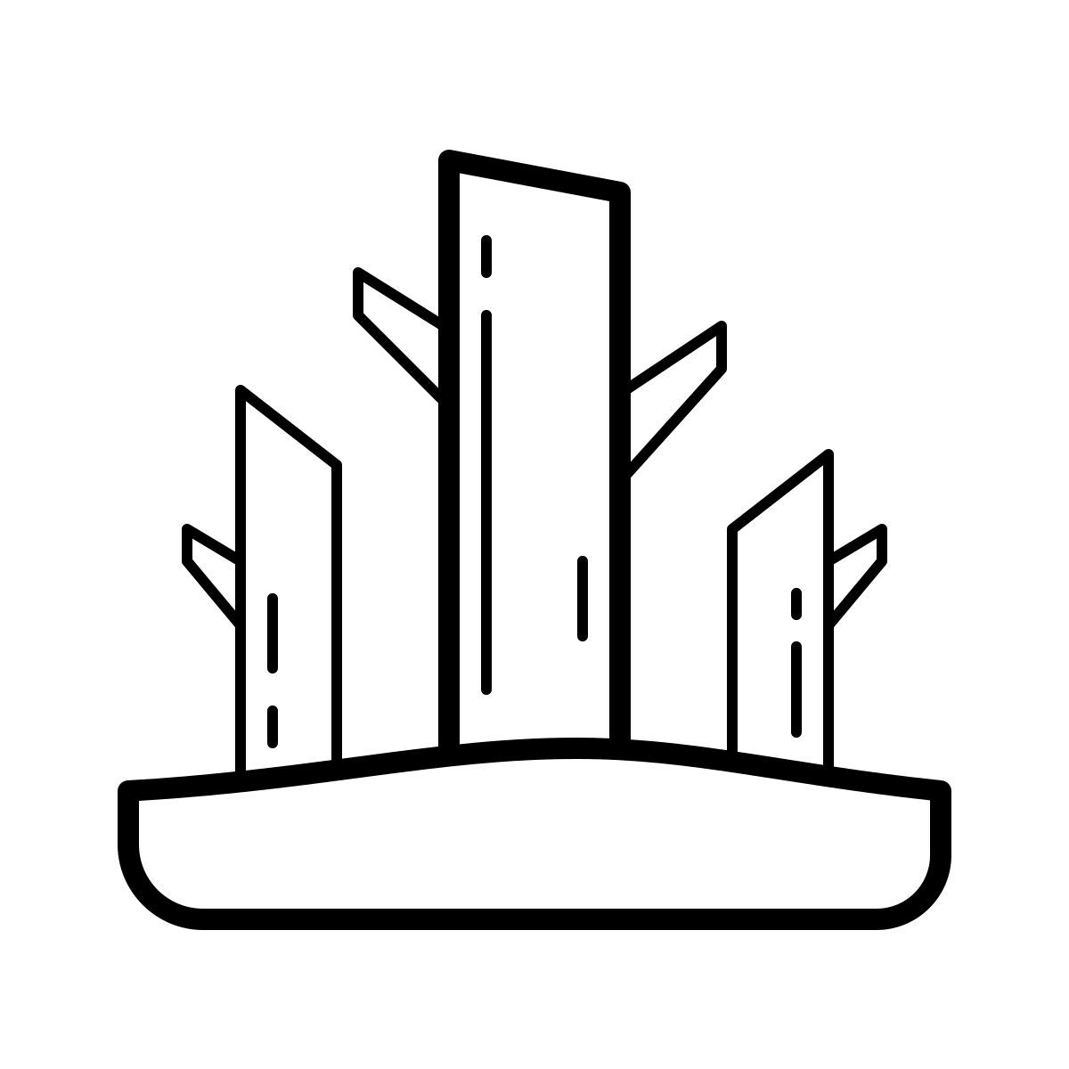 outline hand drawn style deforestación icon