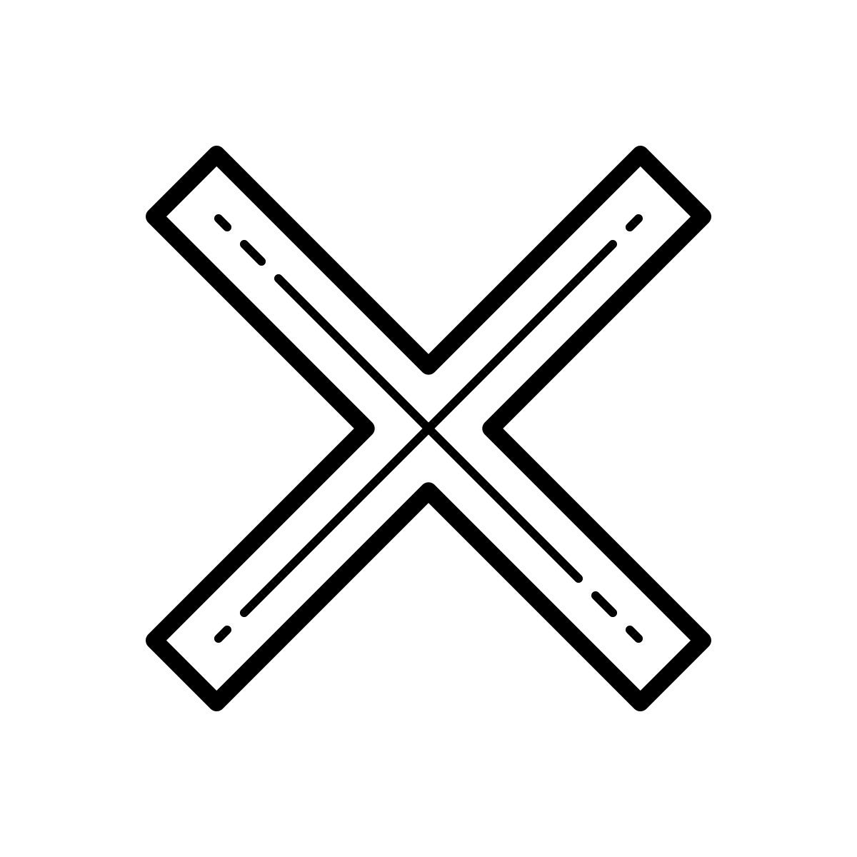 outline hand drawn style close icon