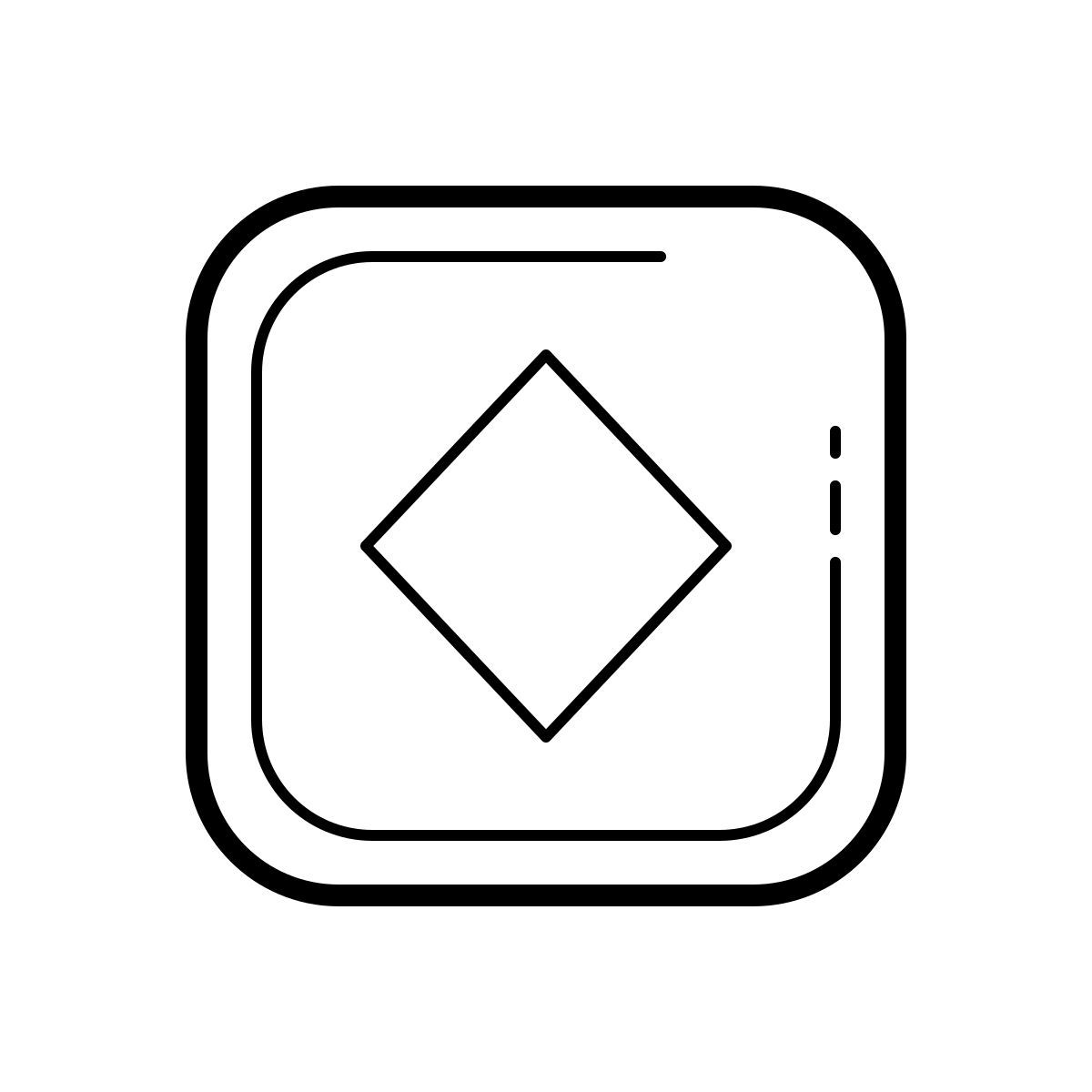 outline hand drawn style diamants icon