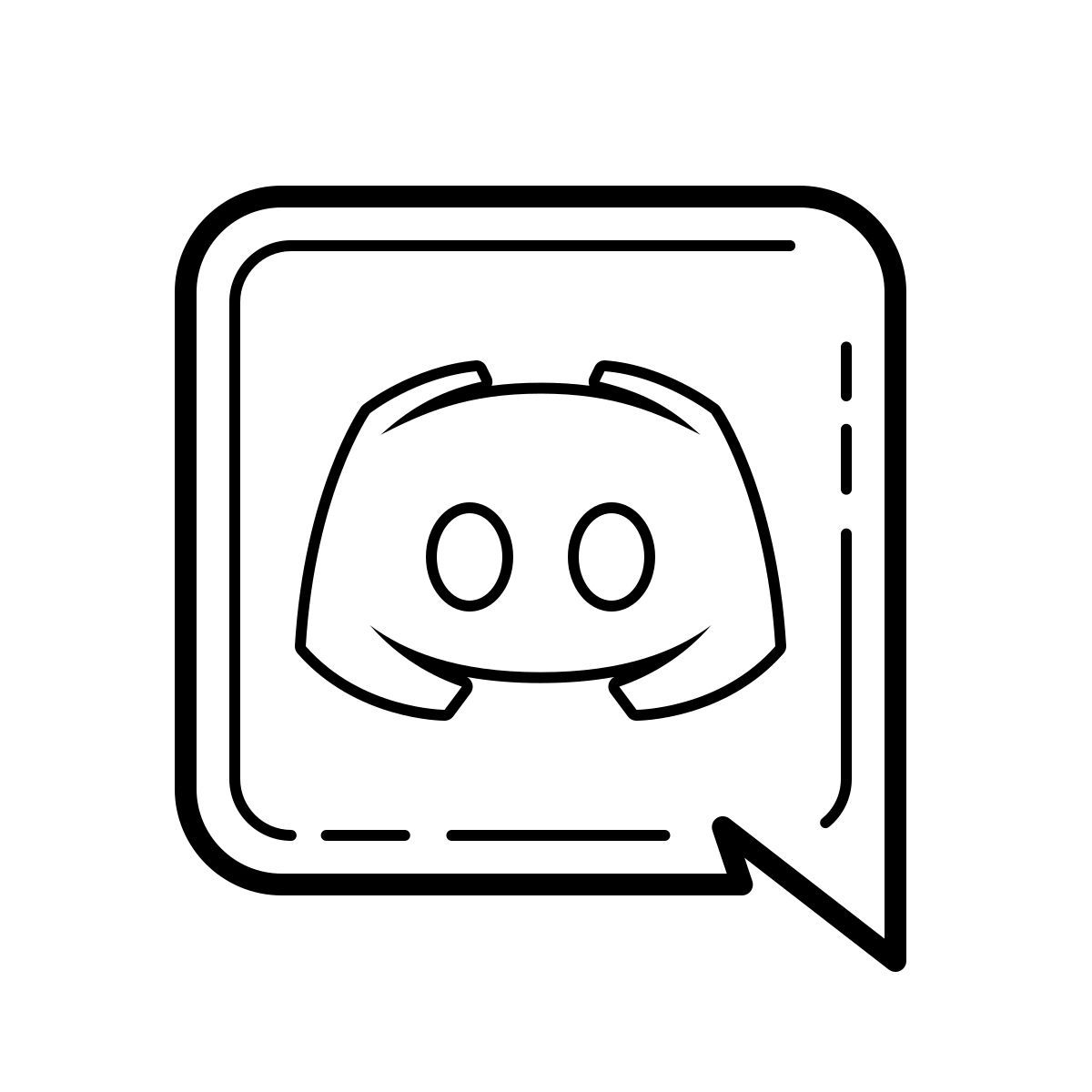outline hand drawn style discord bubble icon