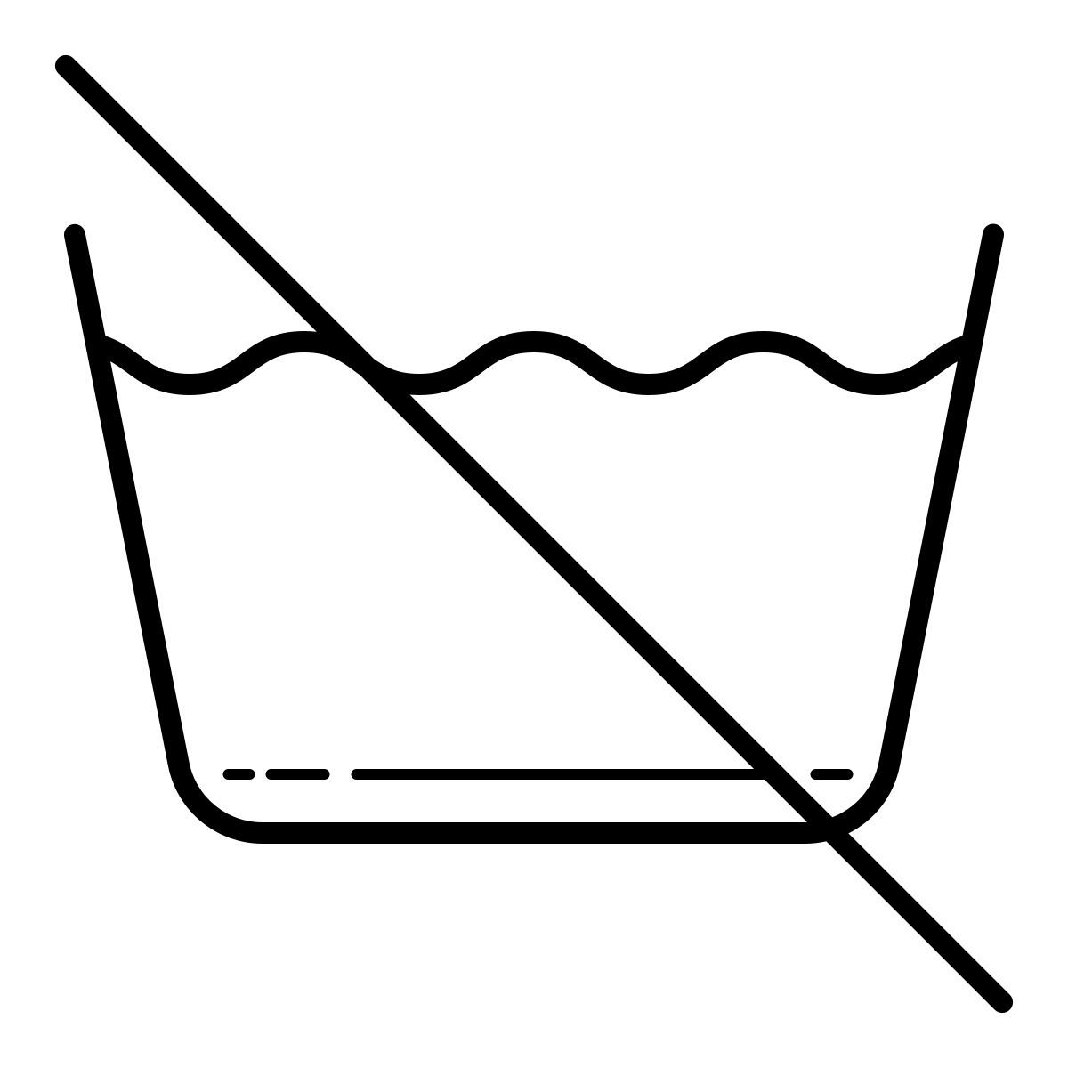 outline hand drawn style non lavare icon