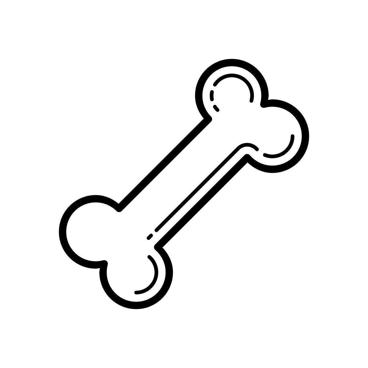 outline hand drawn style 狗骨头 icon