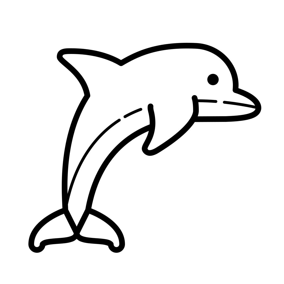 outline hand drawn style 海豚 icon