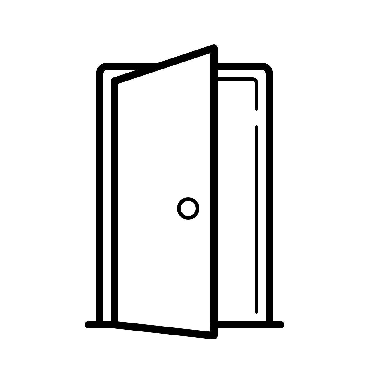 outline hand drawn style puerta abierta icon