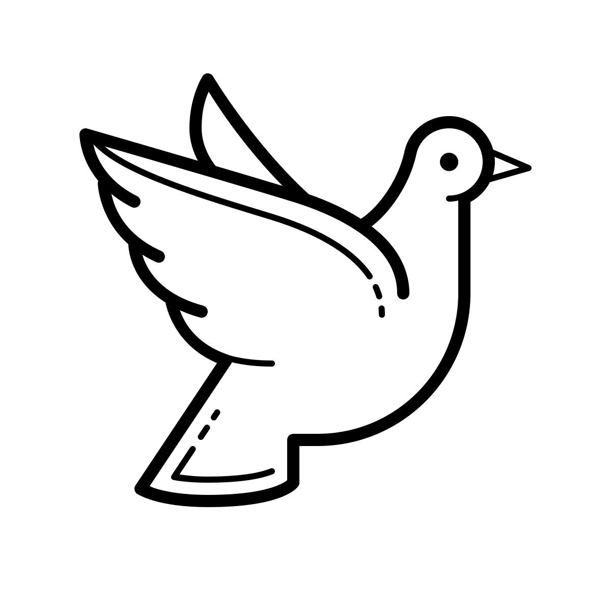 outline hand drawn style dove icon