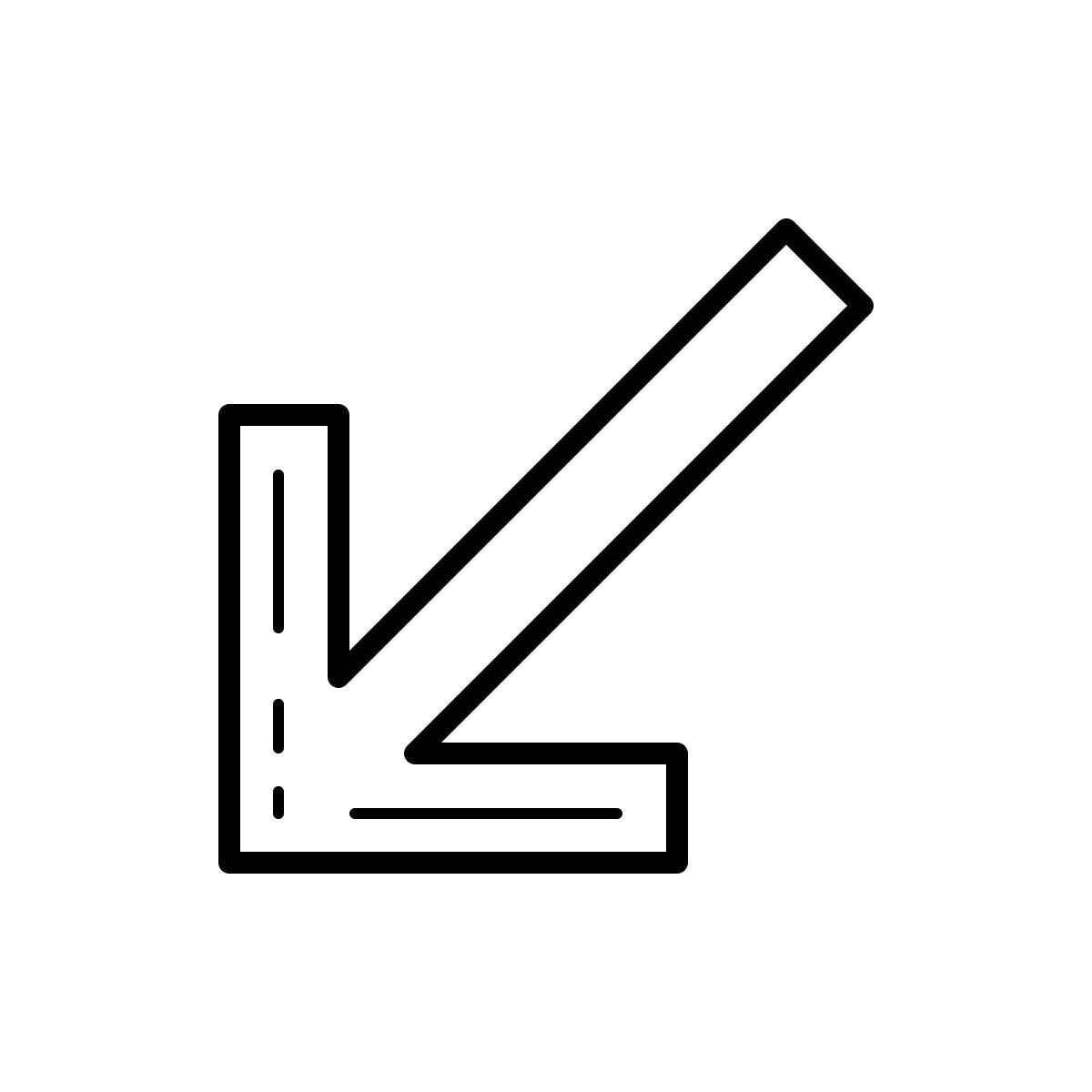 outline hand drawn style 左下 icon