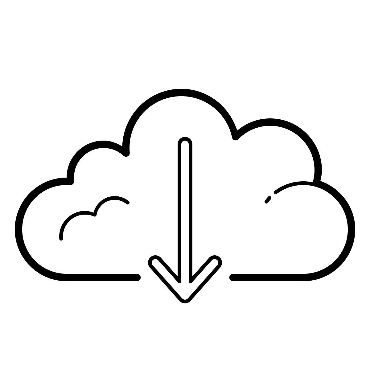 outline hand drawn style télécharger depuis le cloud icon