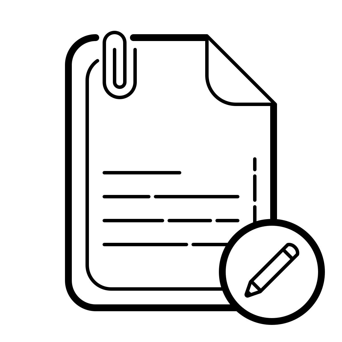 outline hand drawn style edit file icon