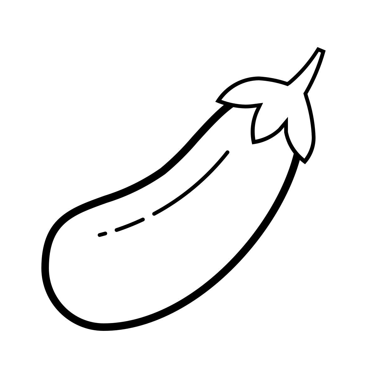 outline hand drawn style berenjena icon