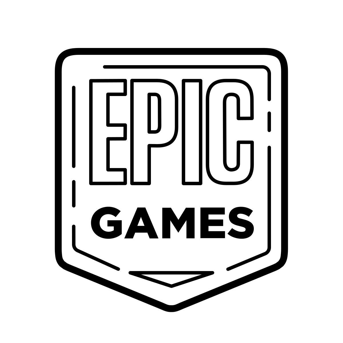 outline hand drawn style epic games icon