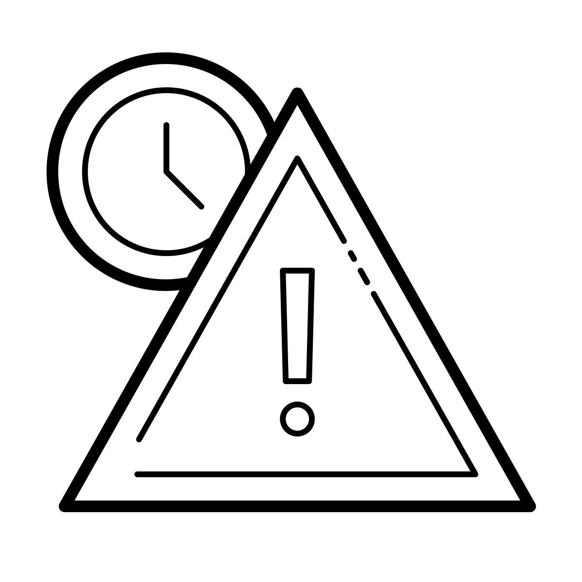 outline hand drawn style abgelaufen icon