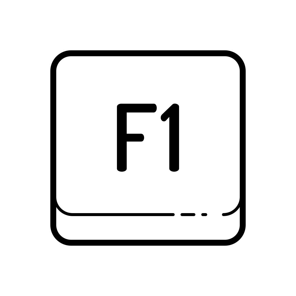 outline hand drawn style f1 key icon