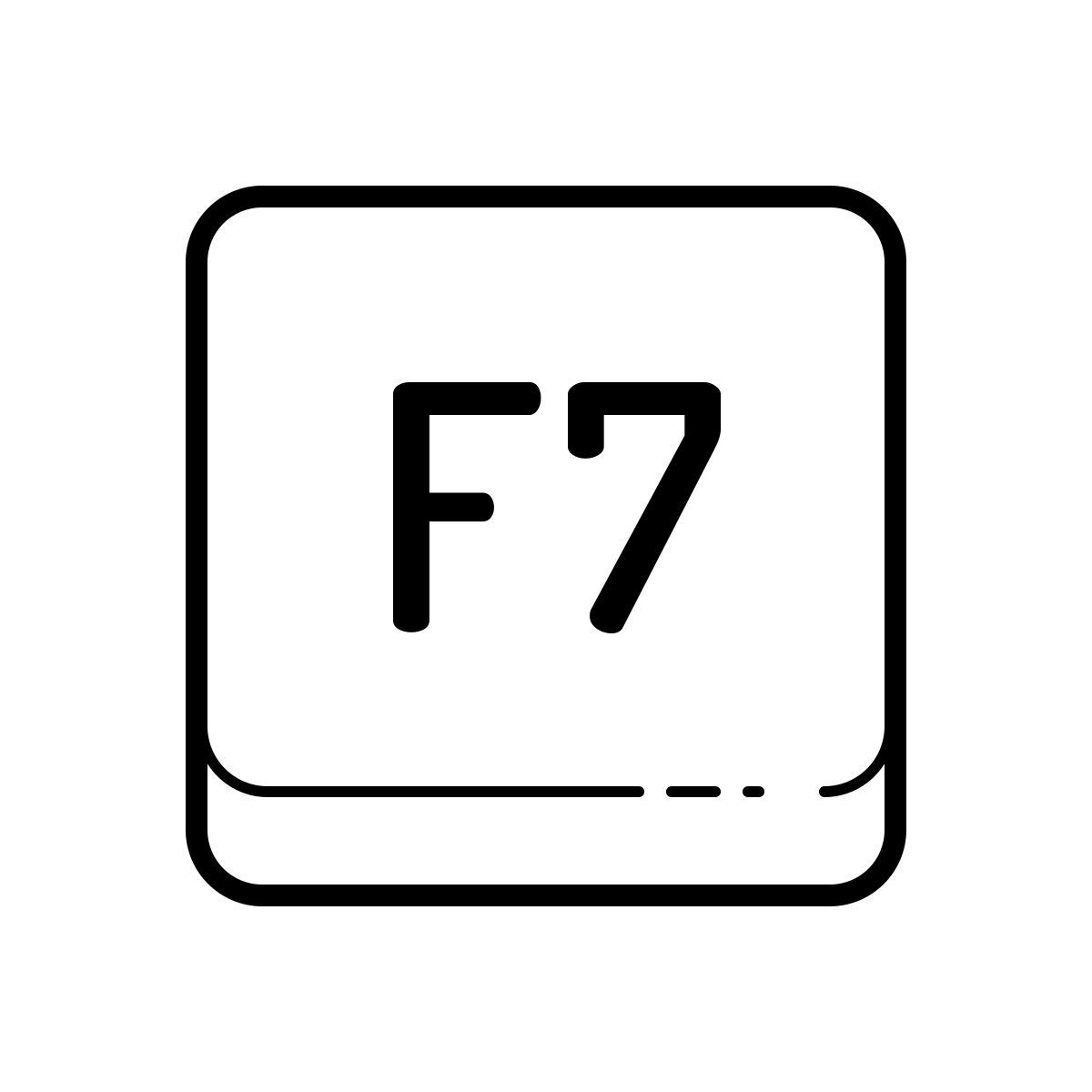 outline hand drawn style f7 key icon