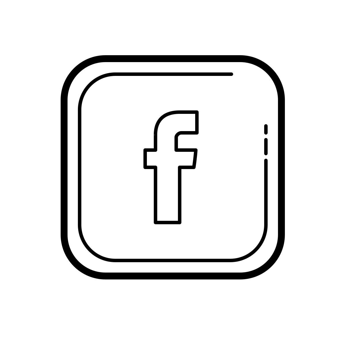 outline hand drawn style facebook icon