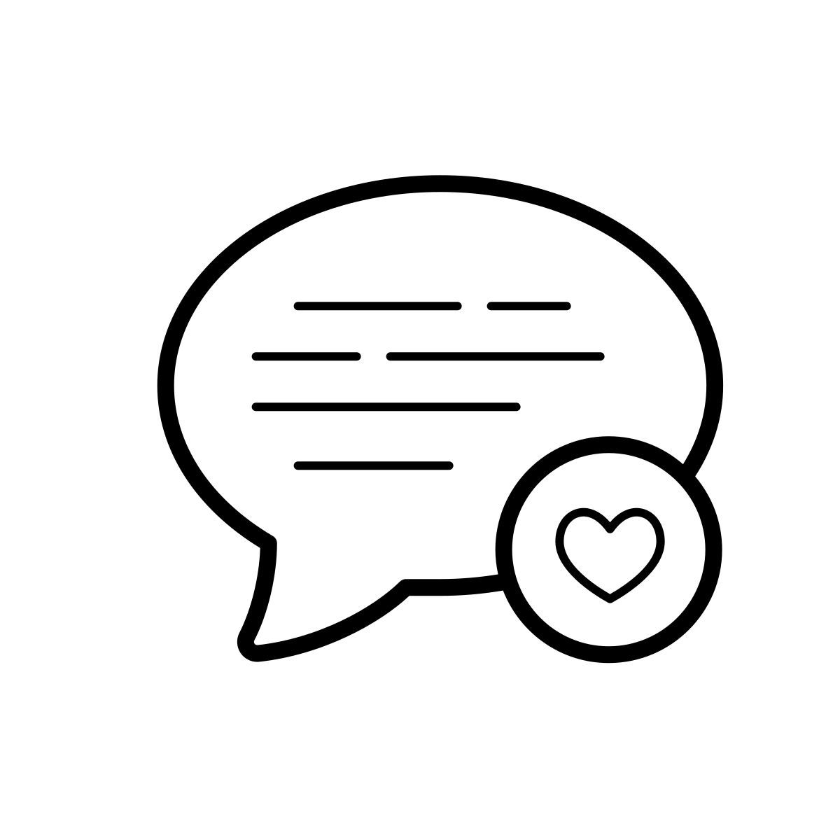 outline hand drawn style favorite chat message icon