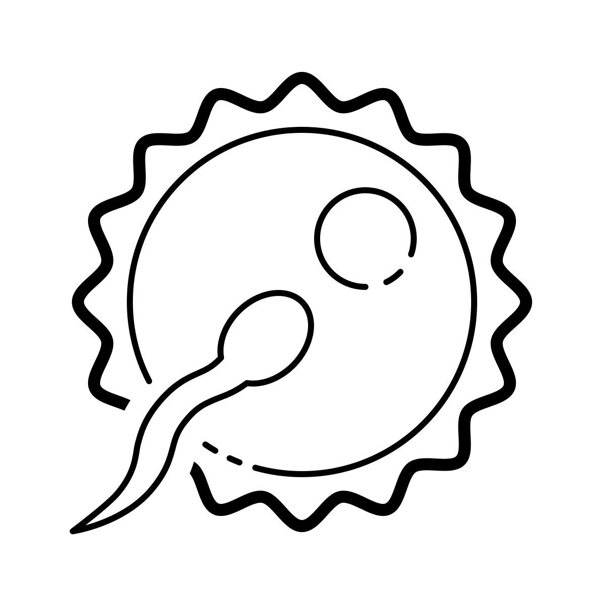 outline hand drawn style fertilization icon