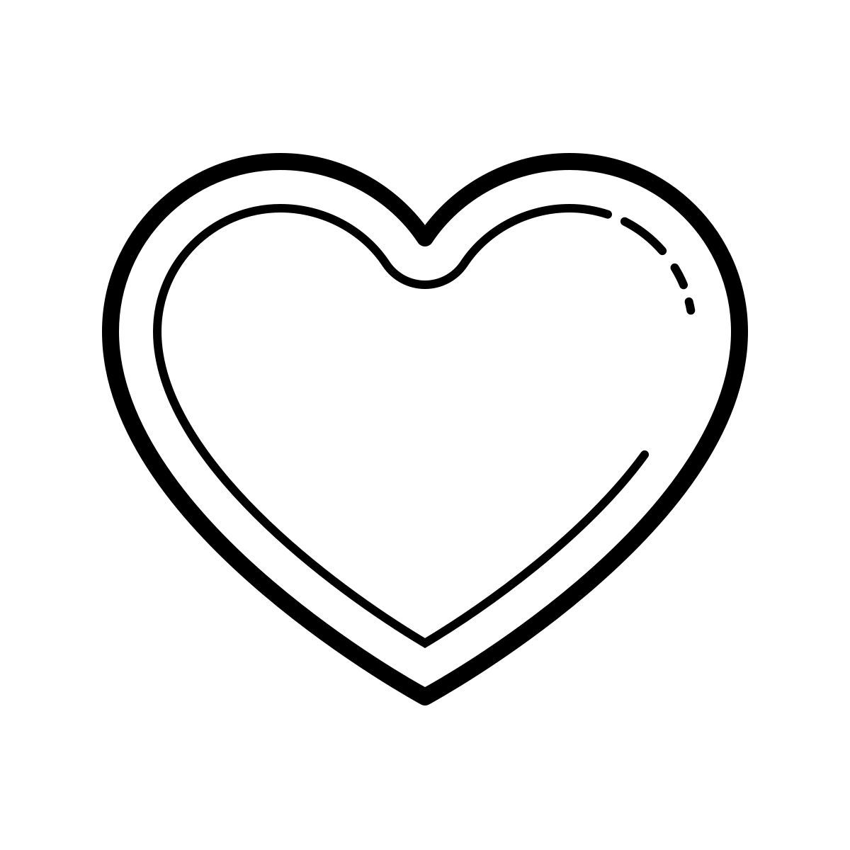 outline hand drawn style love icon