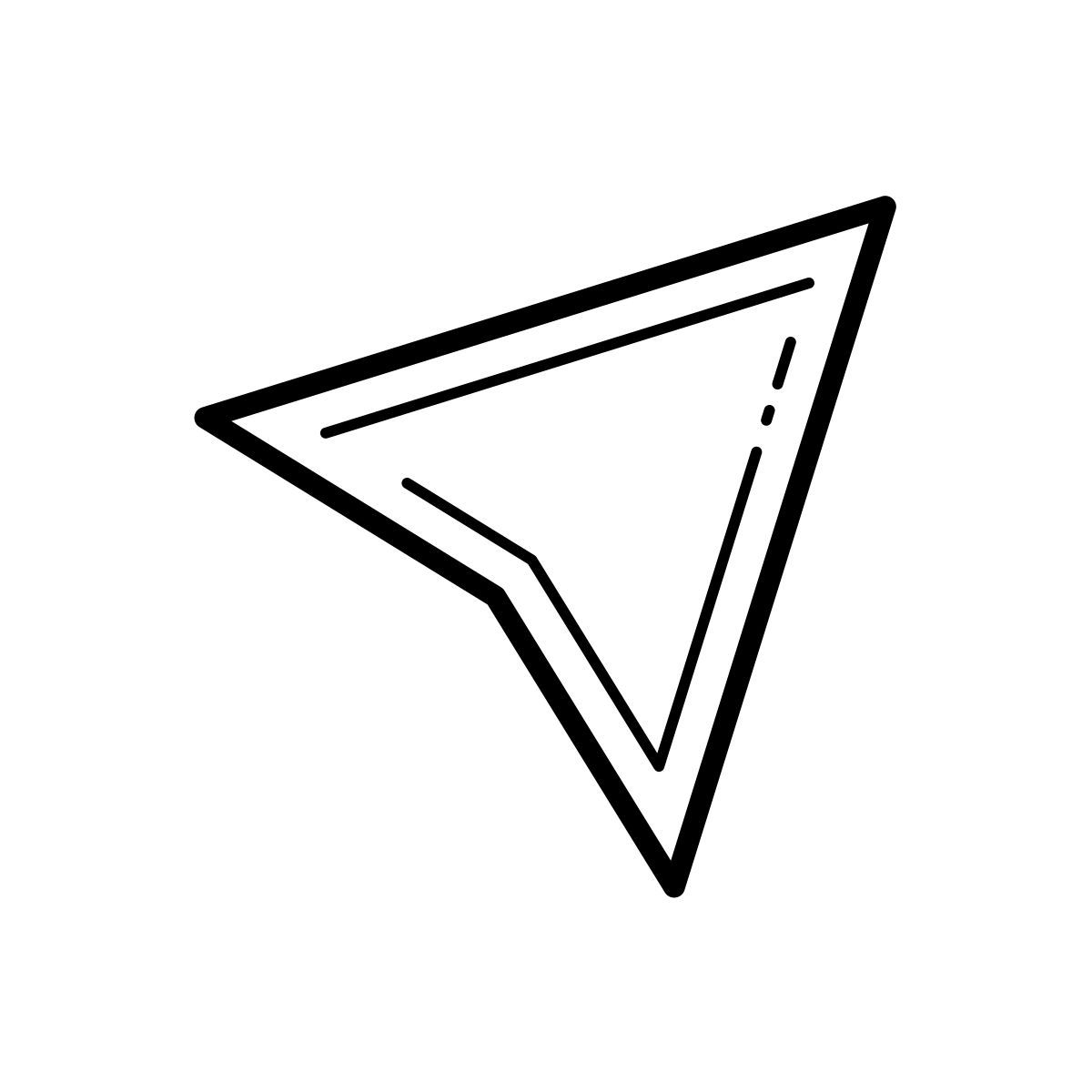 outline hand drawn style invia e mail icon