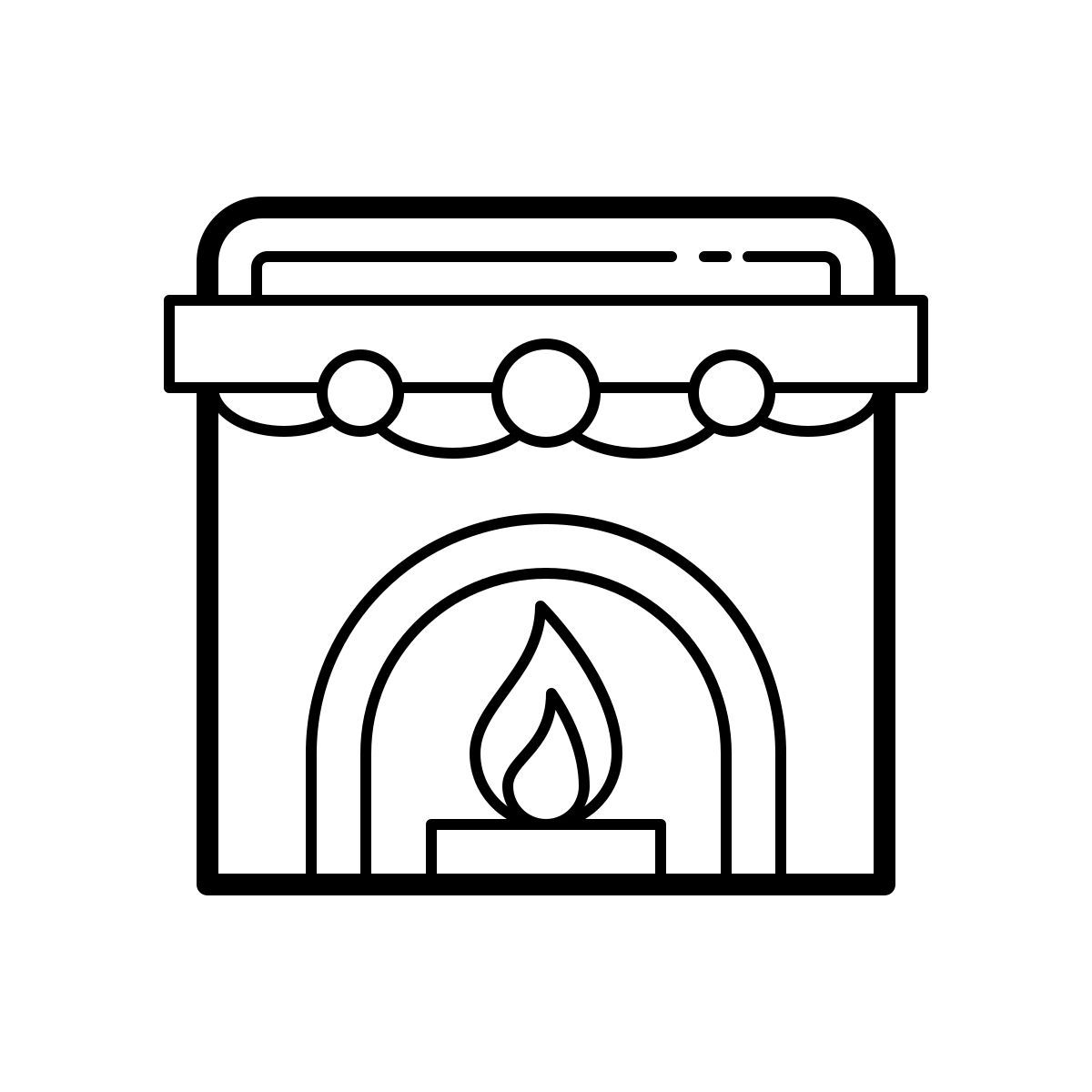 outline hand drawn style chimenea icon