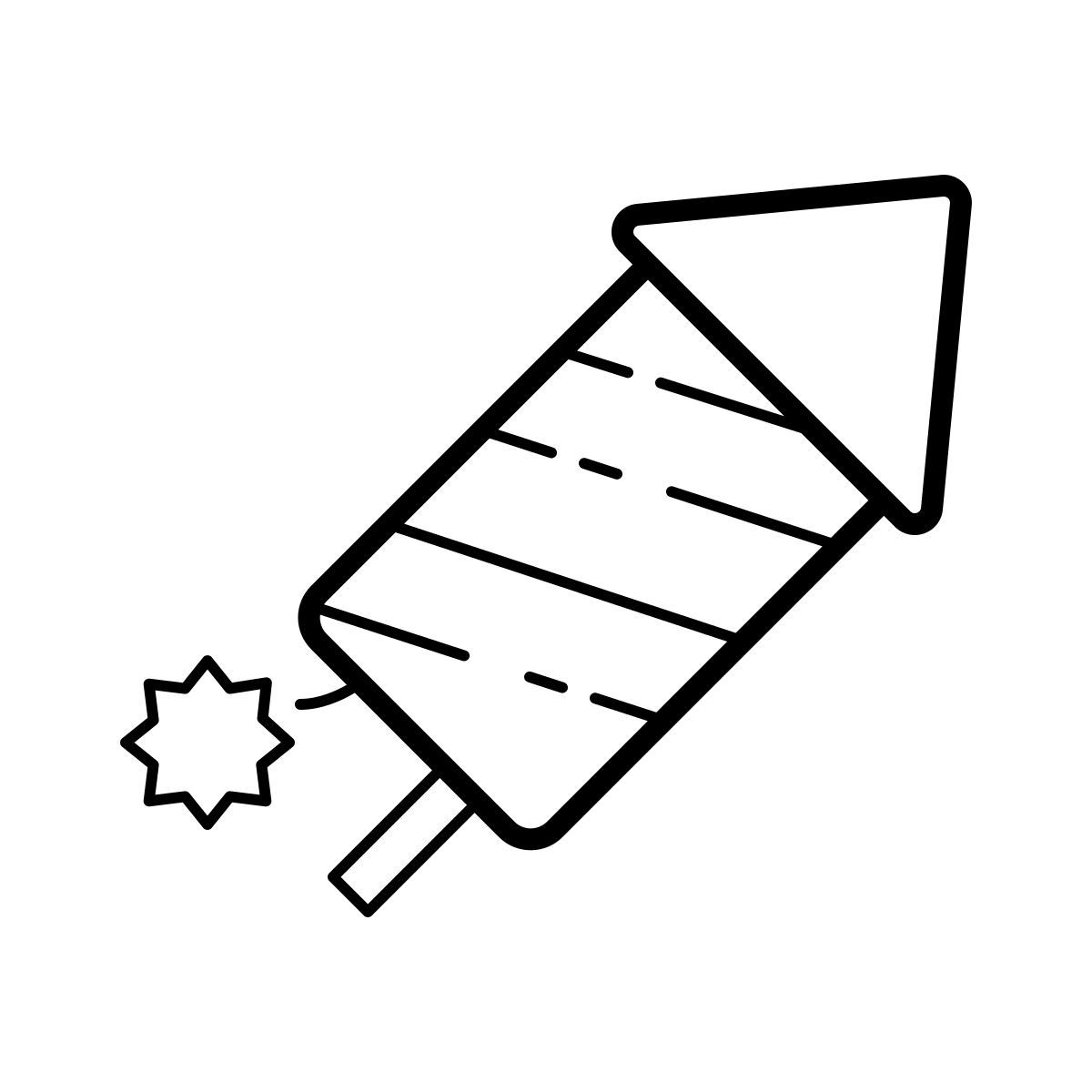 outline hand drawn style firework icon