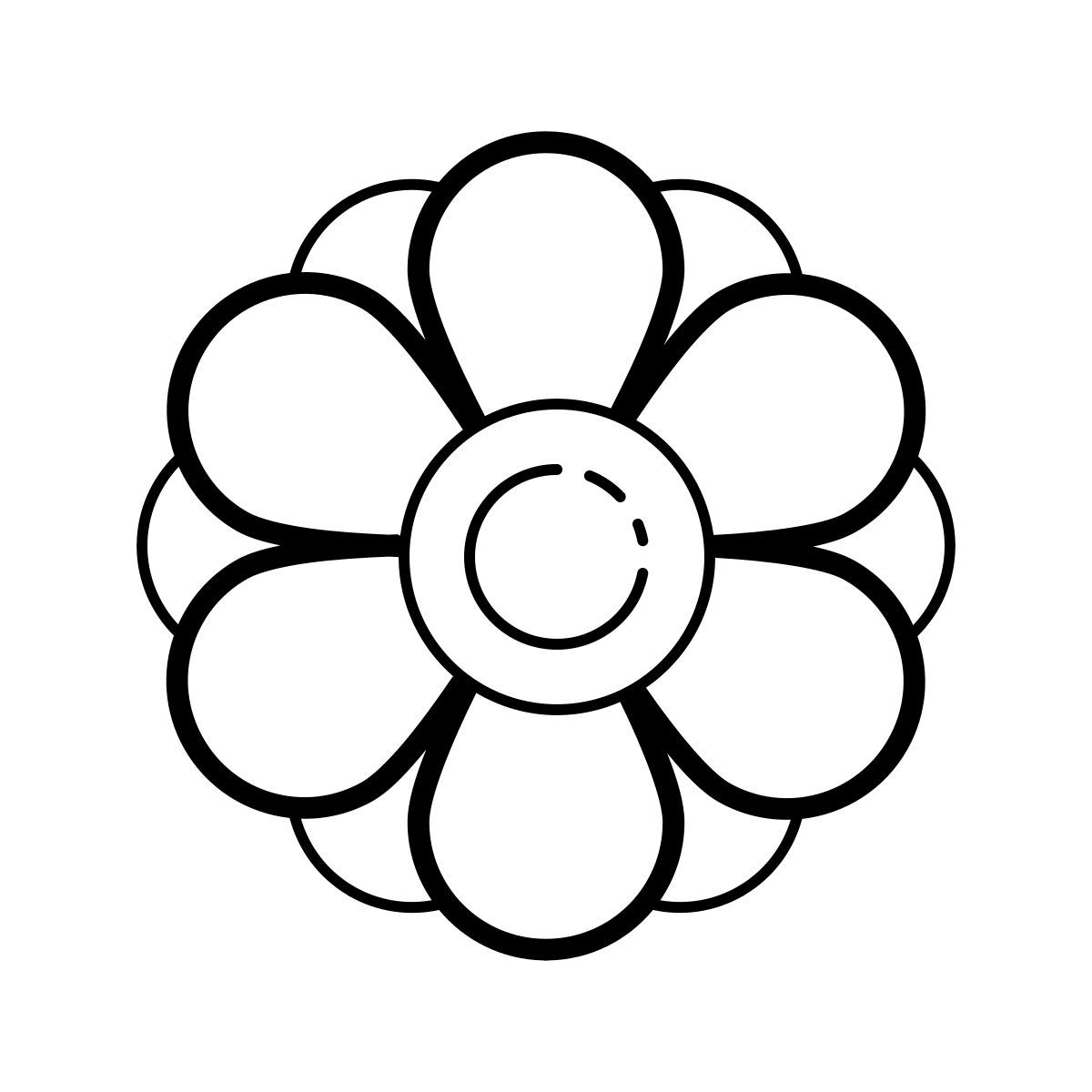 outline hand drawn style 꽃 icon