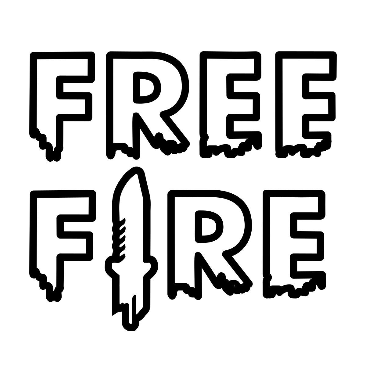 outline hand drawn style free fire icon