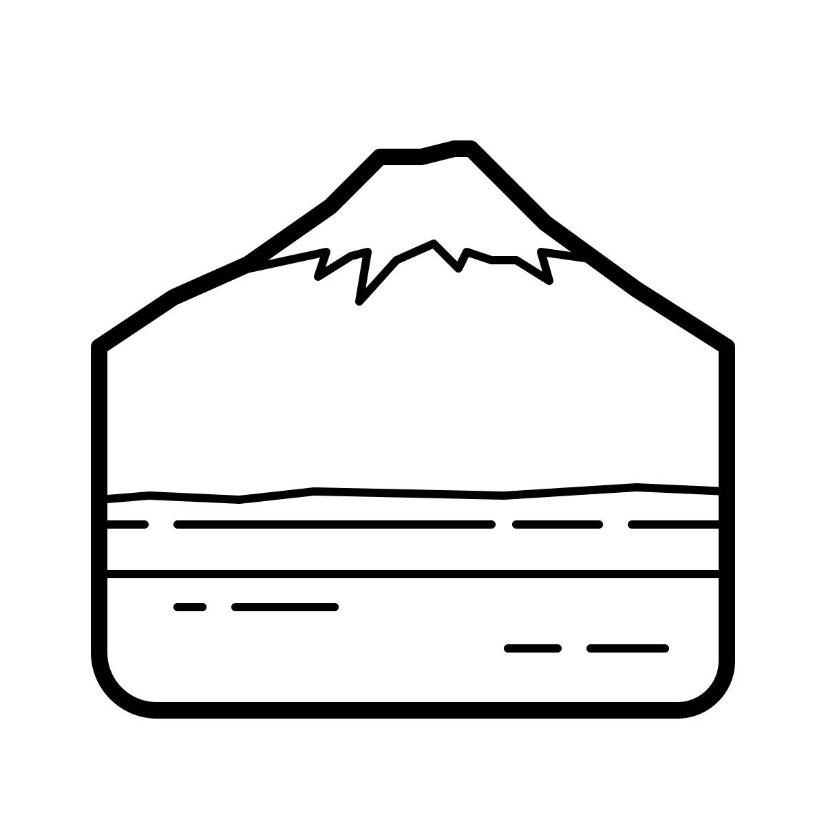 outline hand drawn style 후지 화산 icon