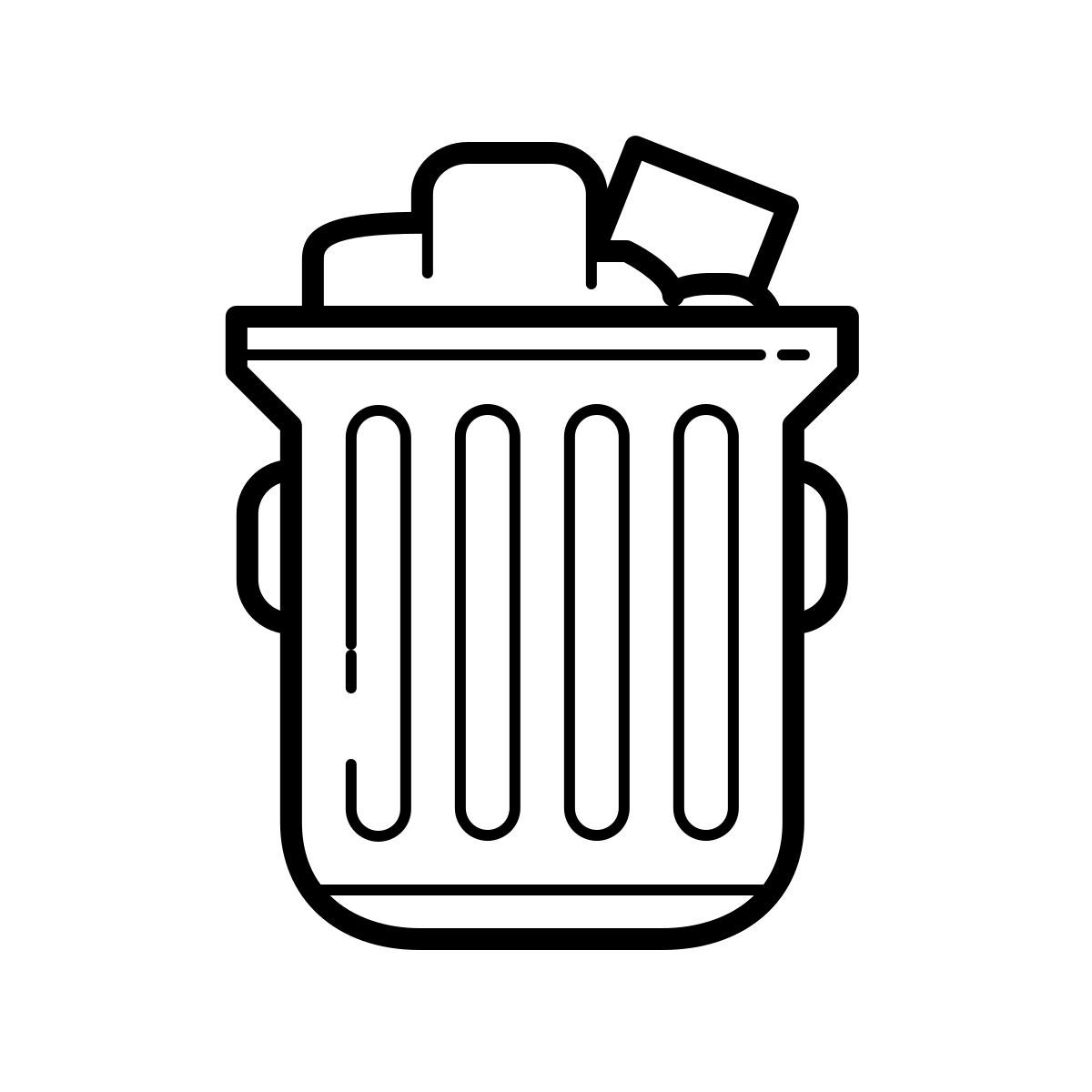 outline hand drawn style papelera llena icon