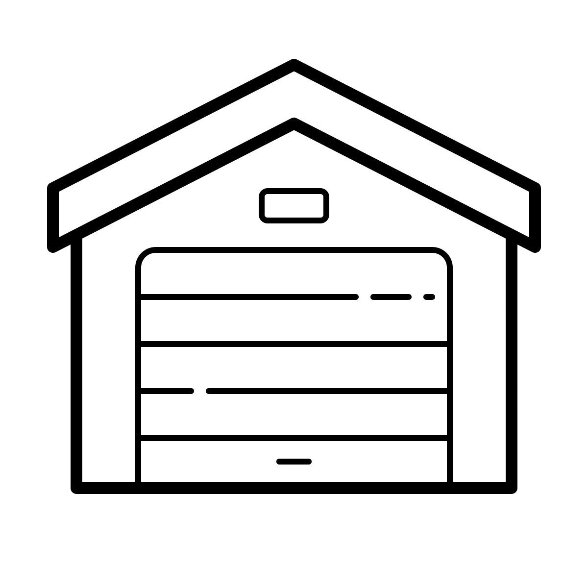 outline hand drawn style garaje cerrado icon