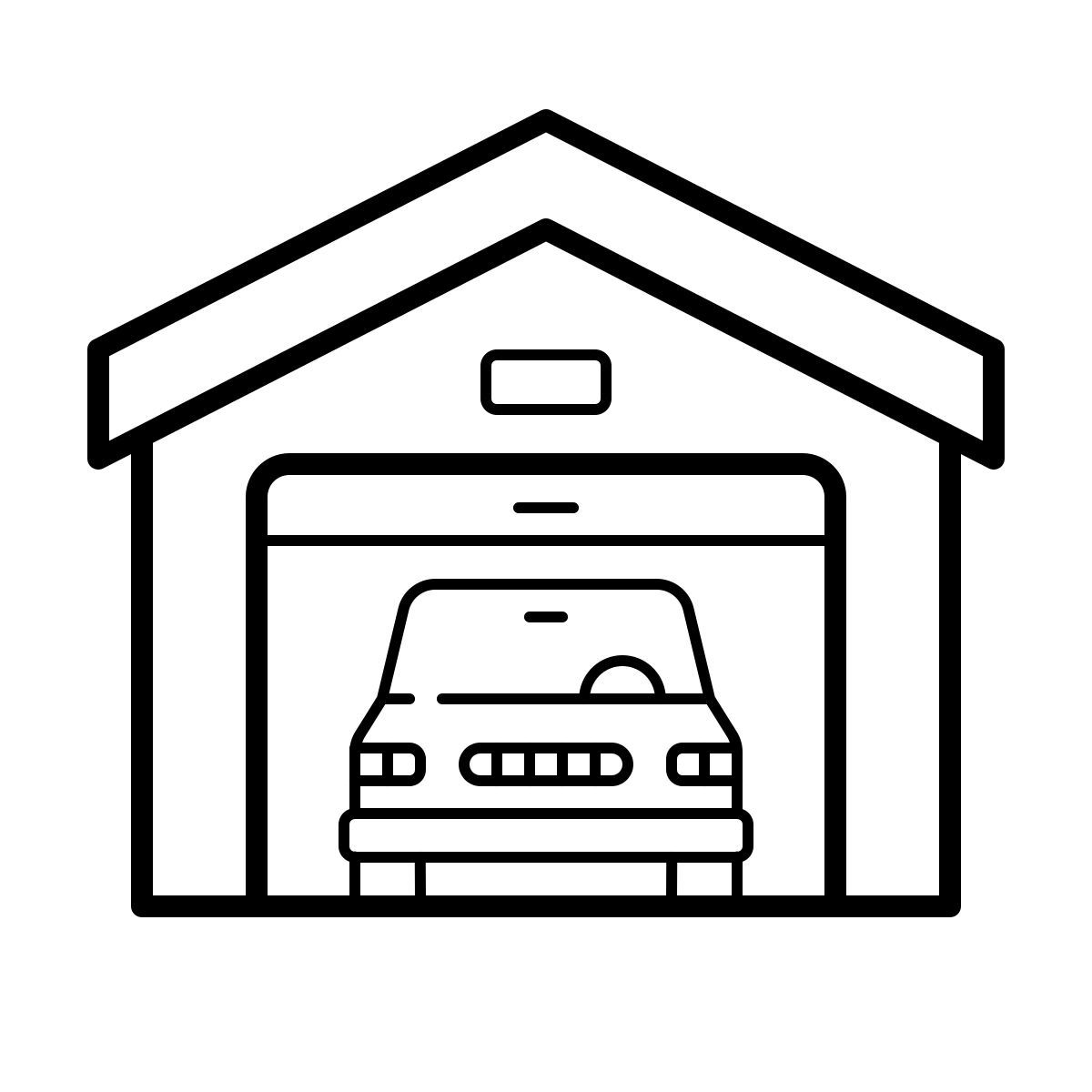 outline hand drawn style garaje icon