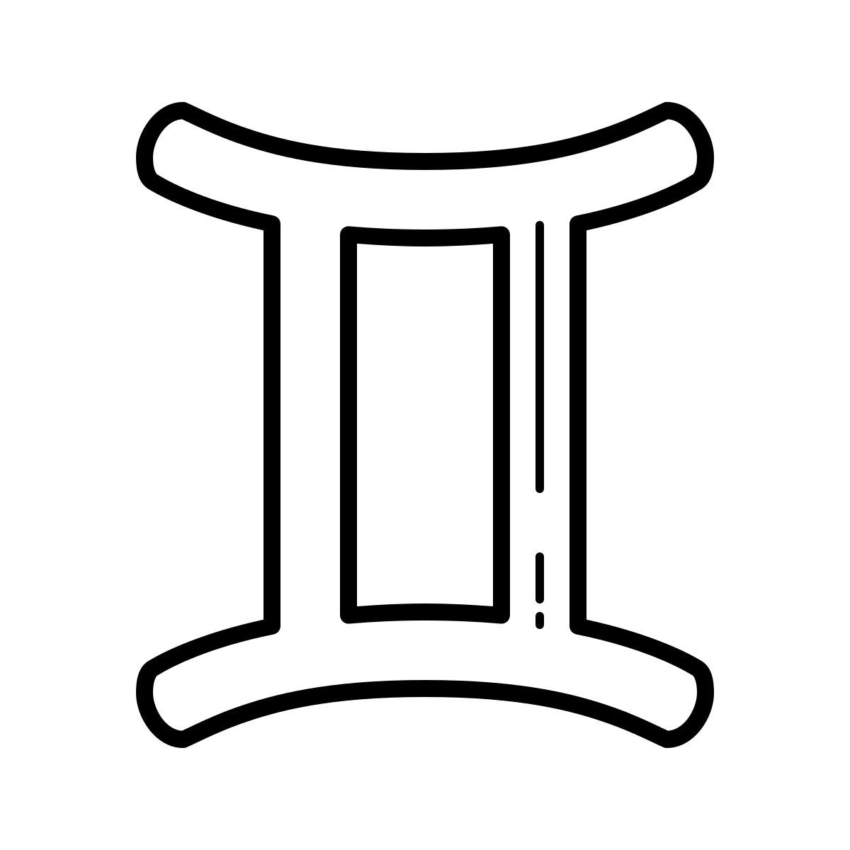 outline hand drawn style gemini icon