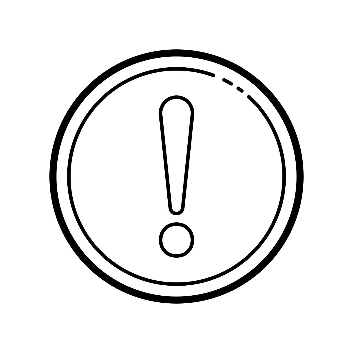 outline hand drawn style signo de exclamación icon