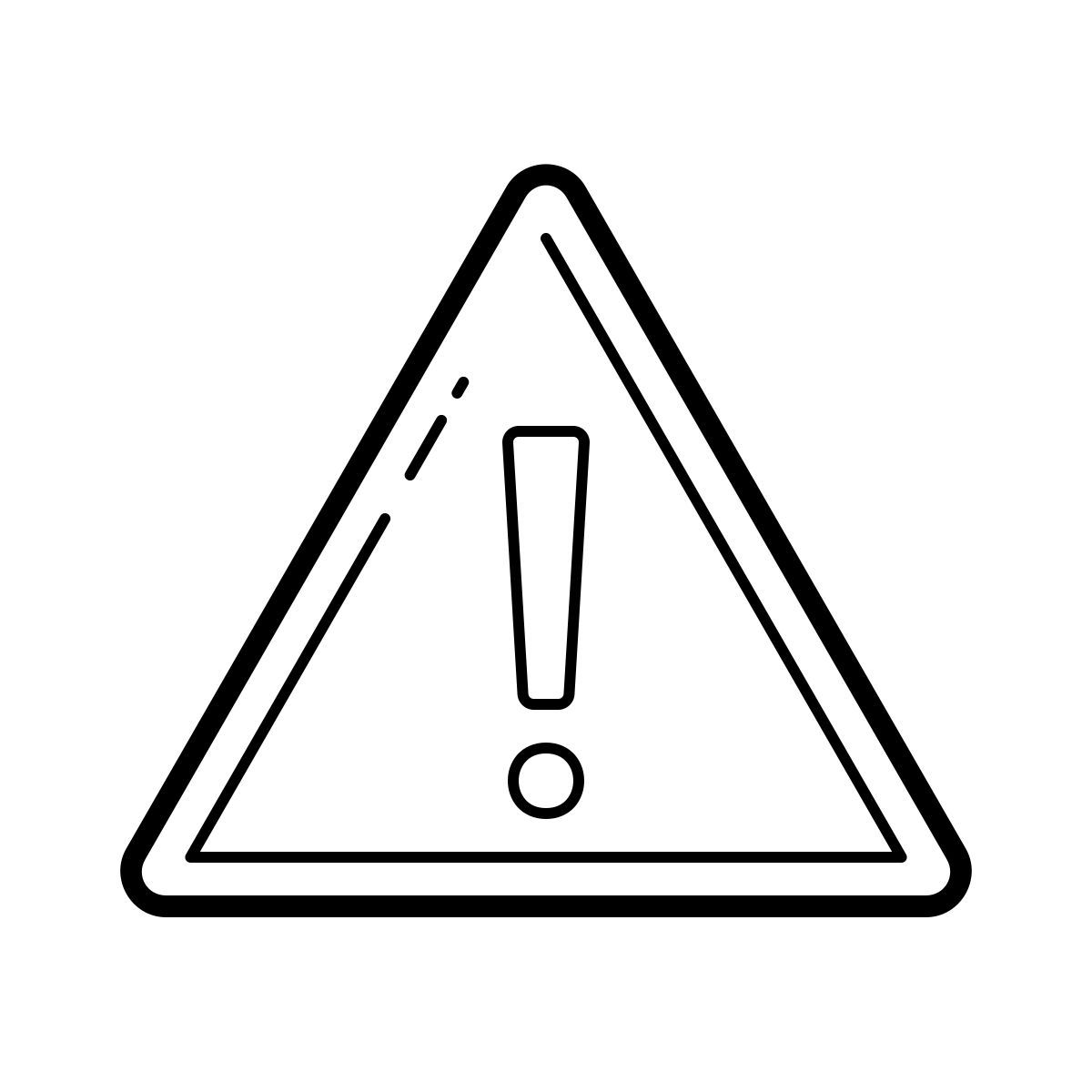 outline hand drawn style señal de advertencia general icon