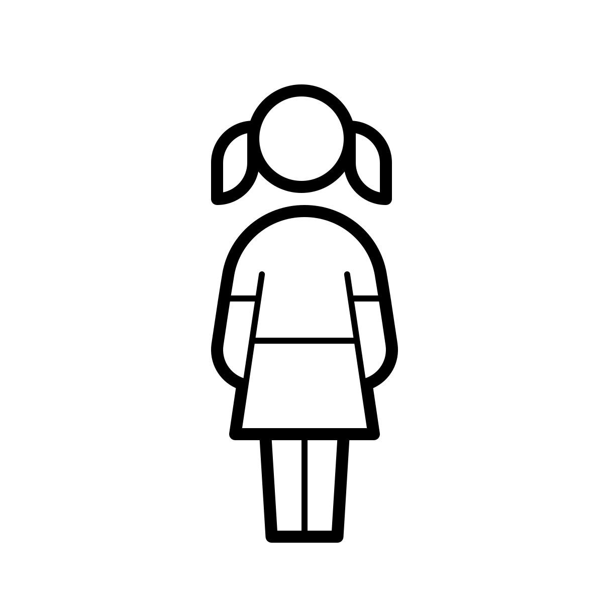 outline hand drawn style mädchen icon