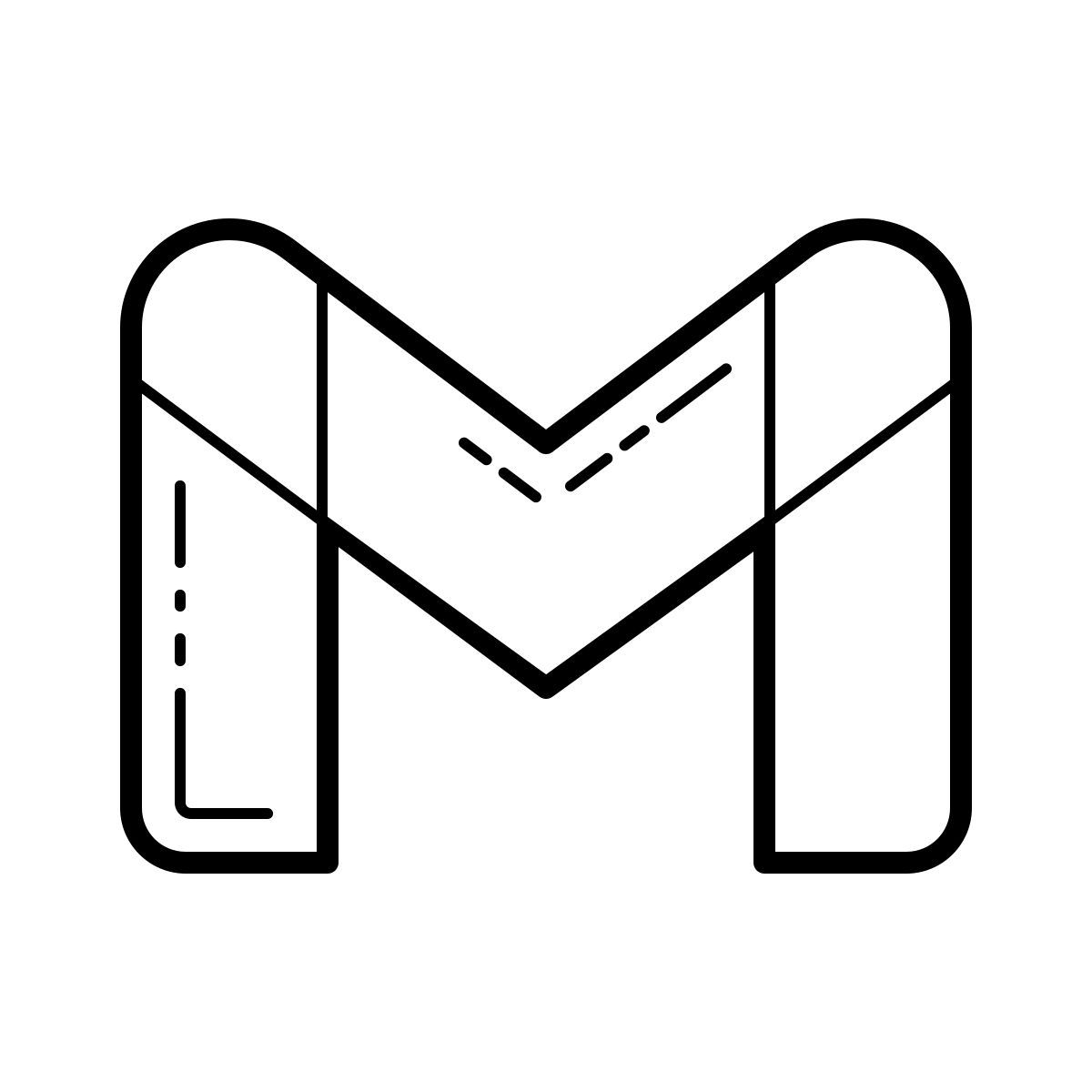 outline hand drawn style gmail nuovo icon