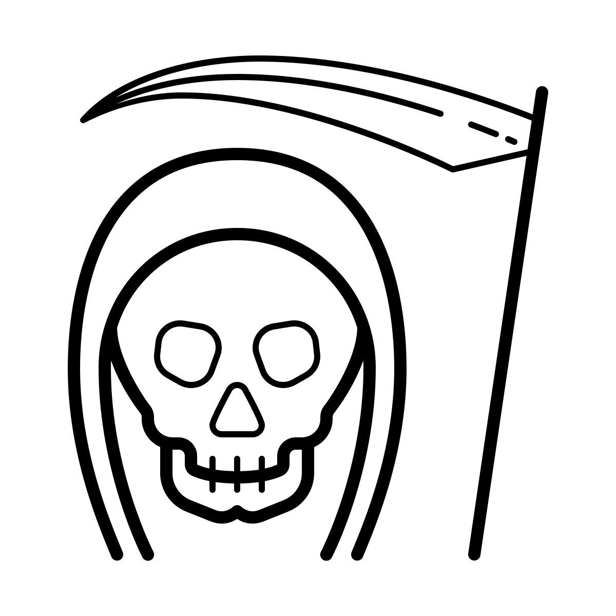 outline hand drawn style 死神 icon