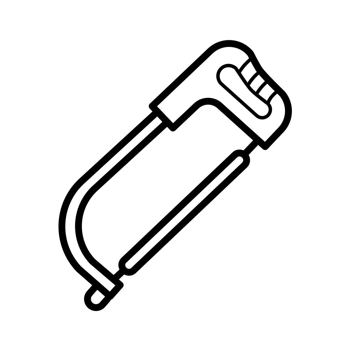 outline hand drawn style seghetto a mano icon