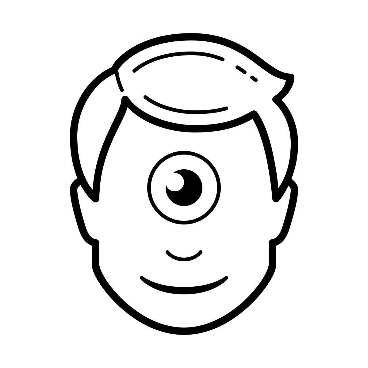 outline hand drawn style 万圣节独眼巨人怪物 icon