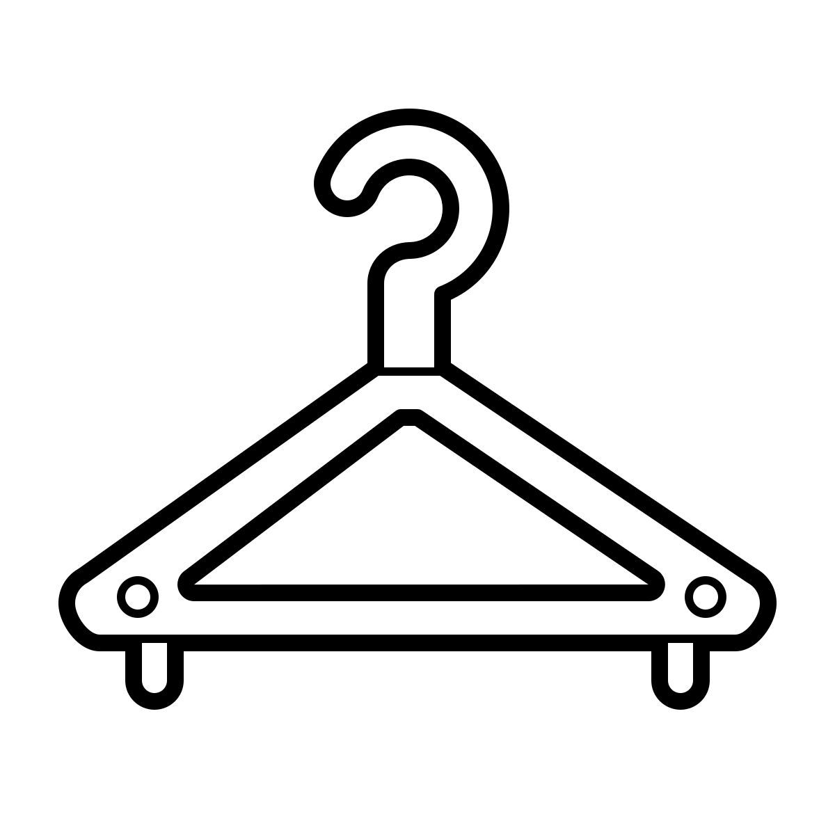outline hand drawn style kleiderbügel icon