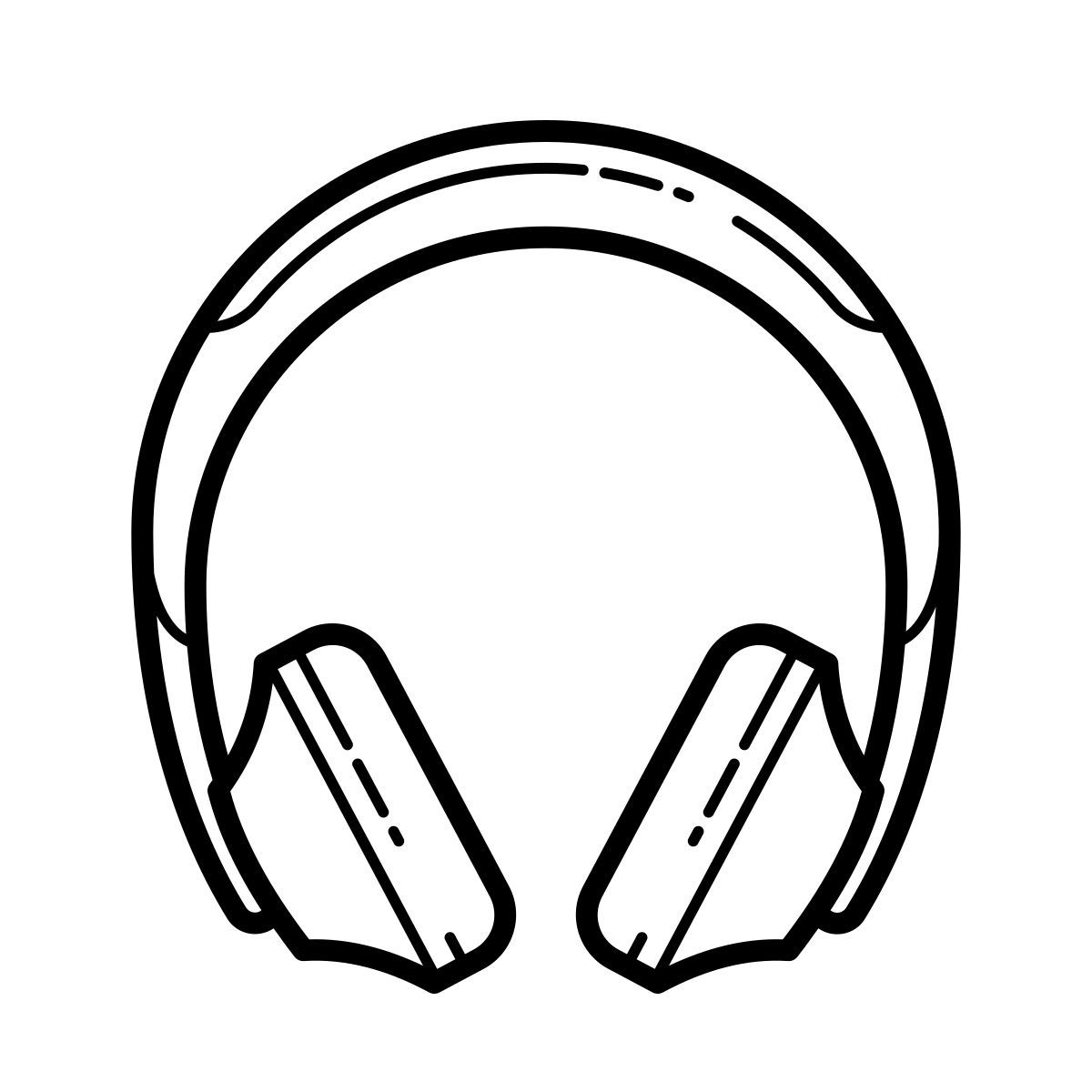 outline hand drawn style headphones icon