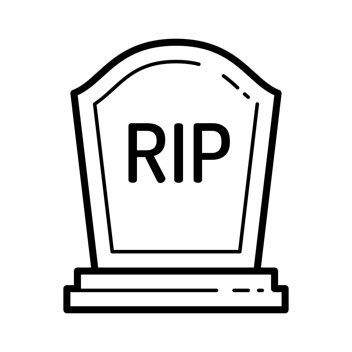 outline hand drawn style 墓石 icon