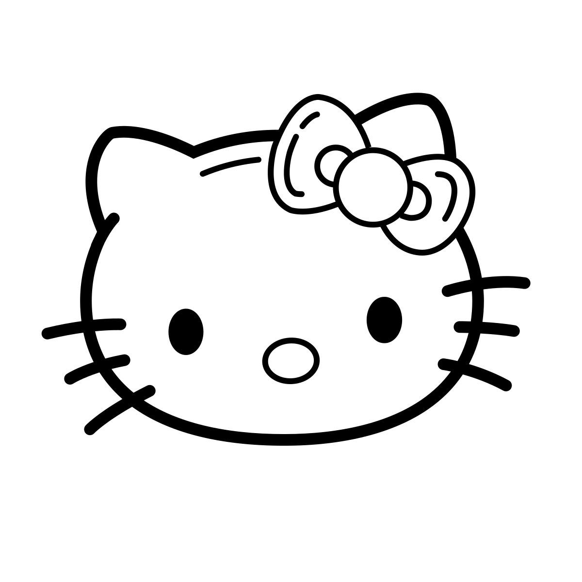 outline hand drawn style hello kitty icon