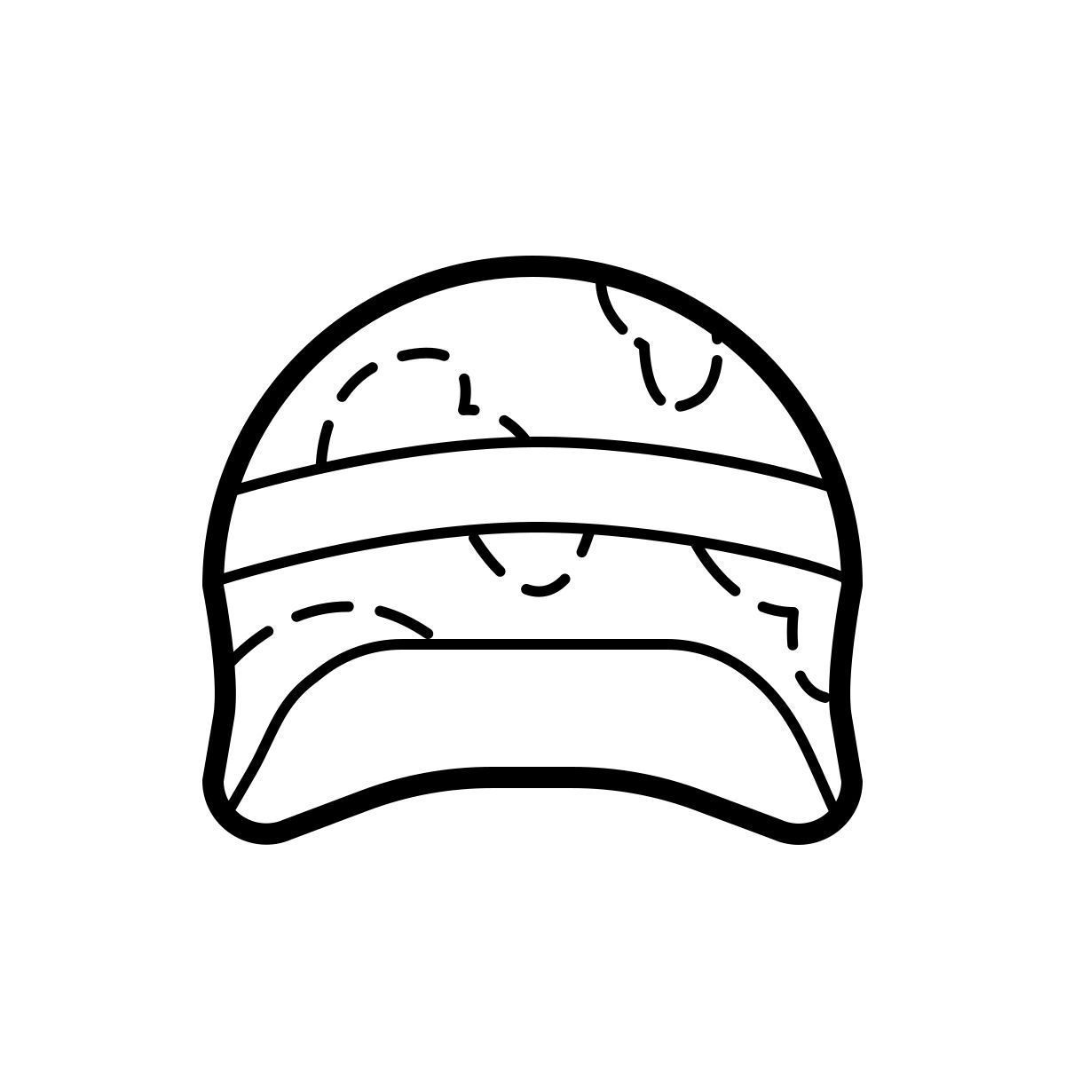 outline hand drawn style casco icon