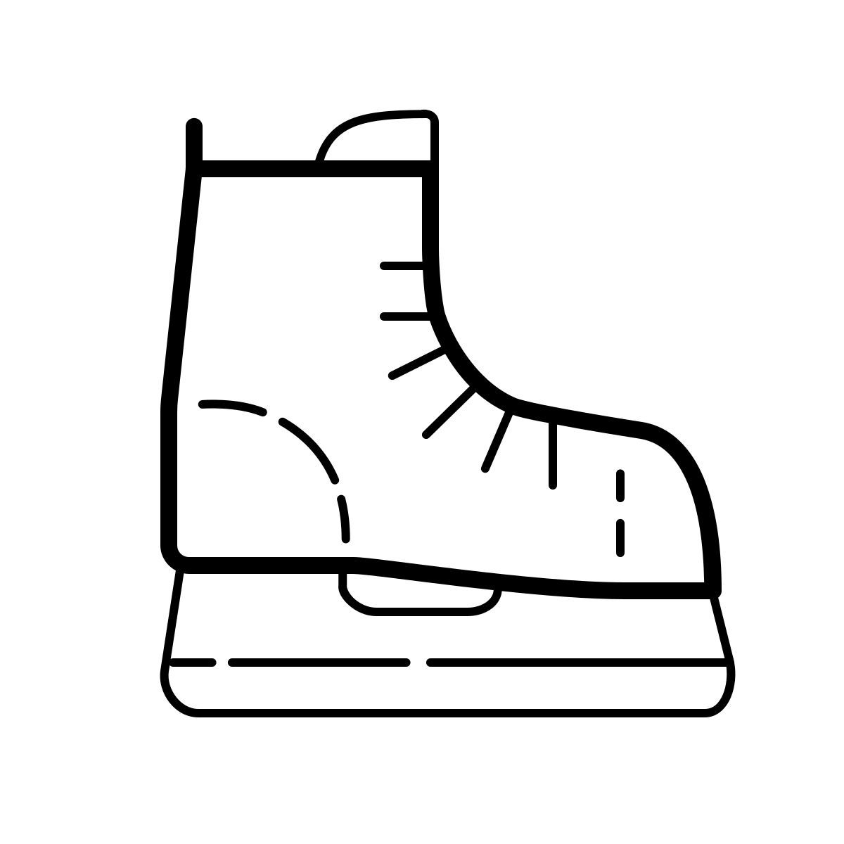 outline hand drawn style patins de hockey icon