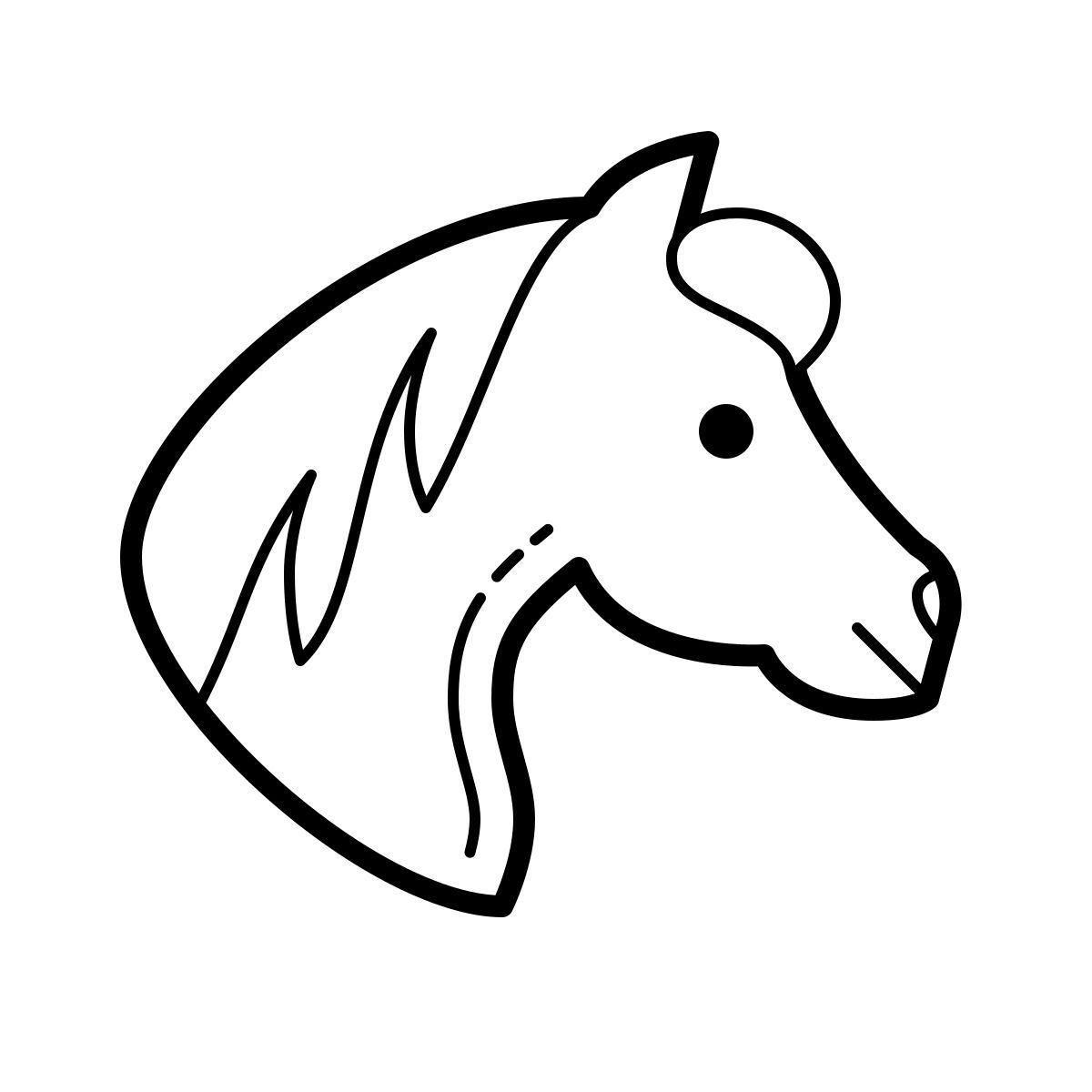 outline hand drawn style 말 icon