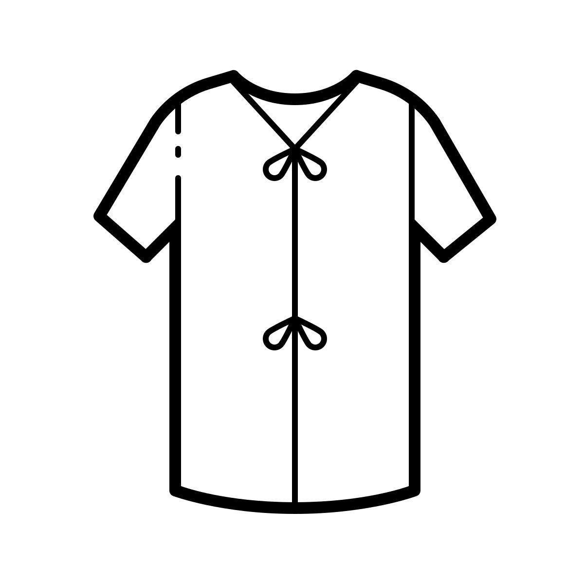 outline hand drawn style hospital gown icon