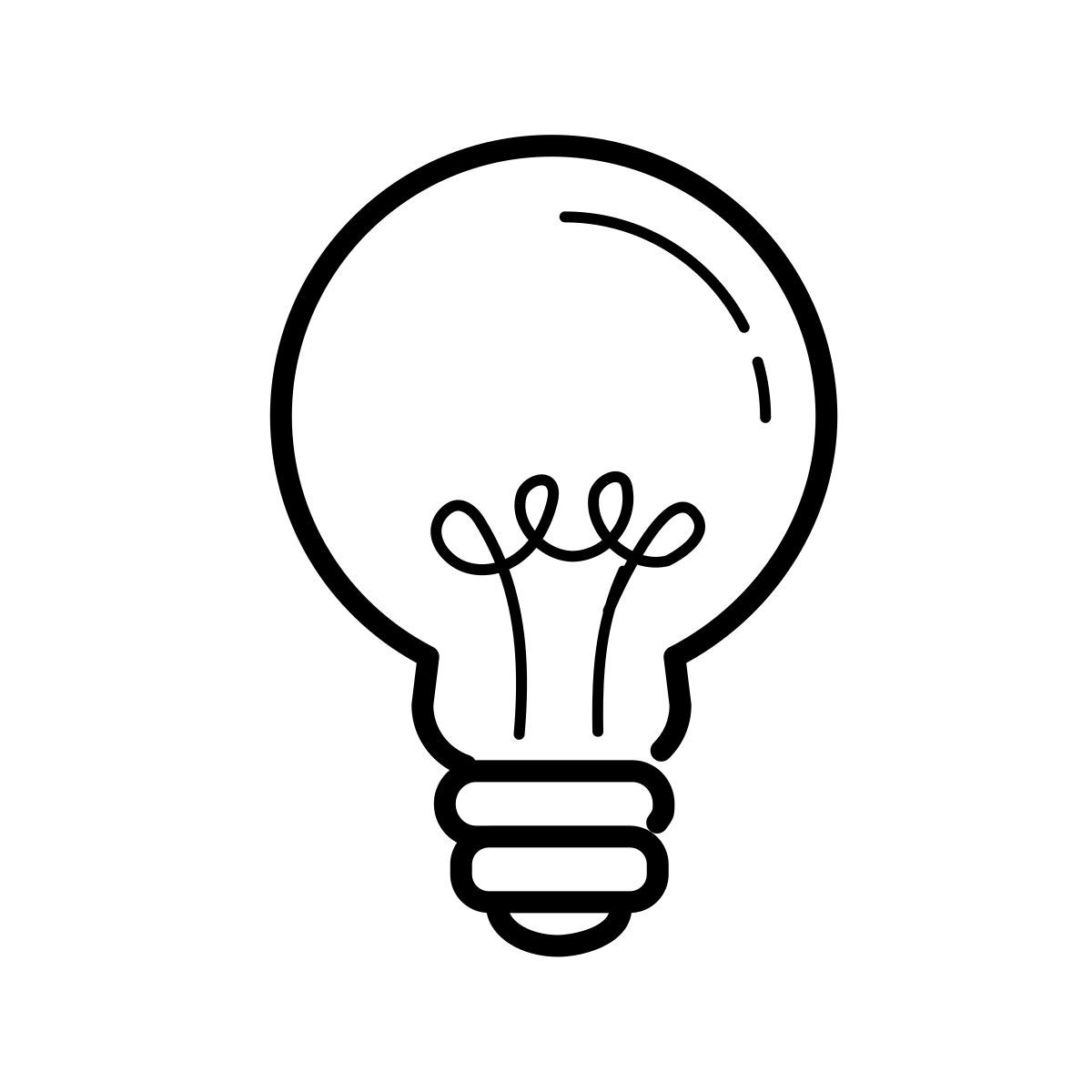 outline hand drawn style idea icon