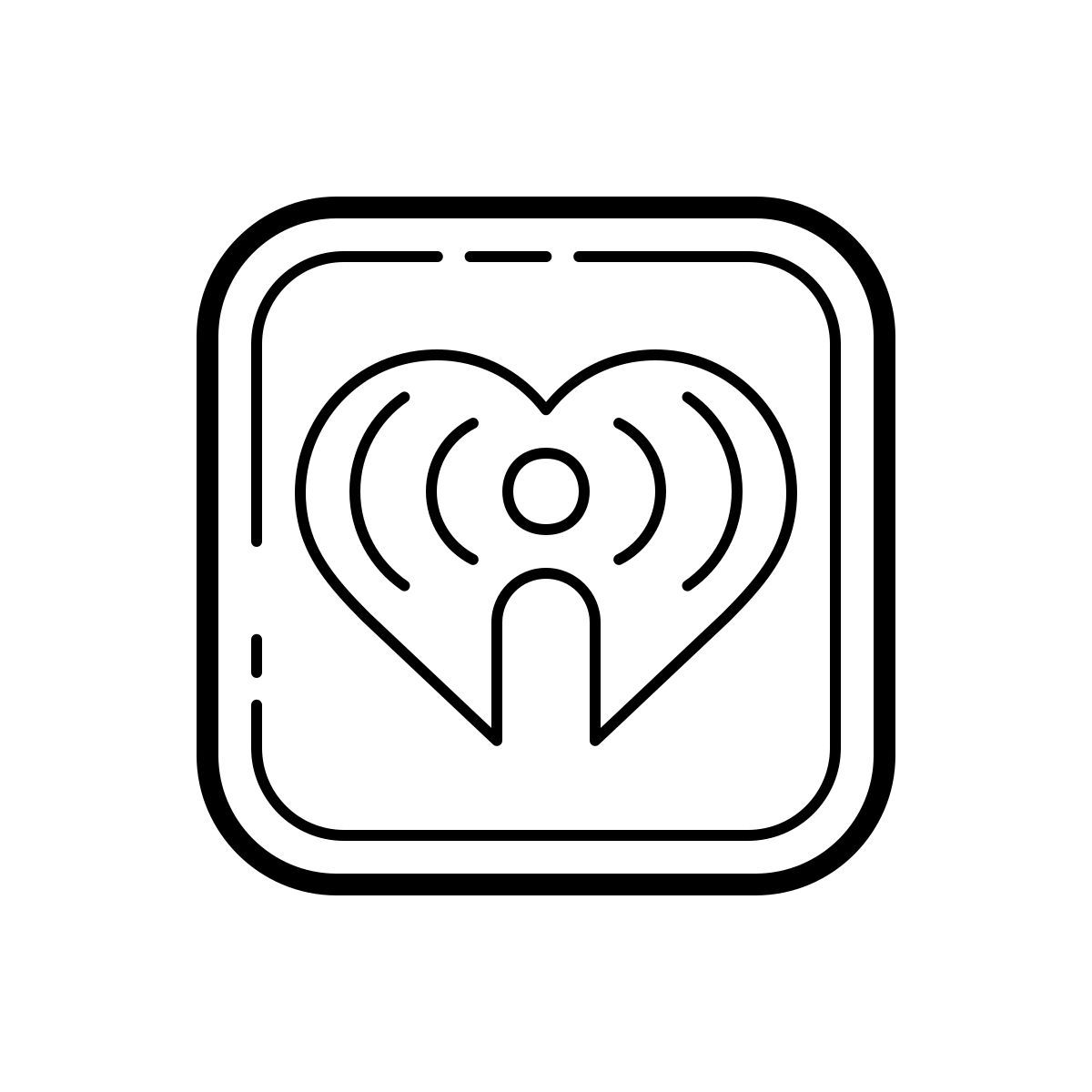 outline hand drawn style 心电广播 icon