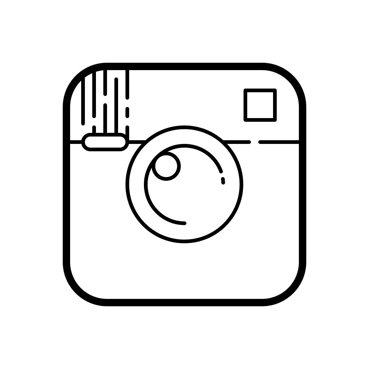 outline hand drawn style insta icon