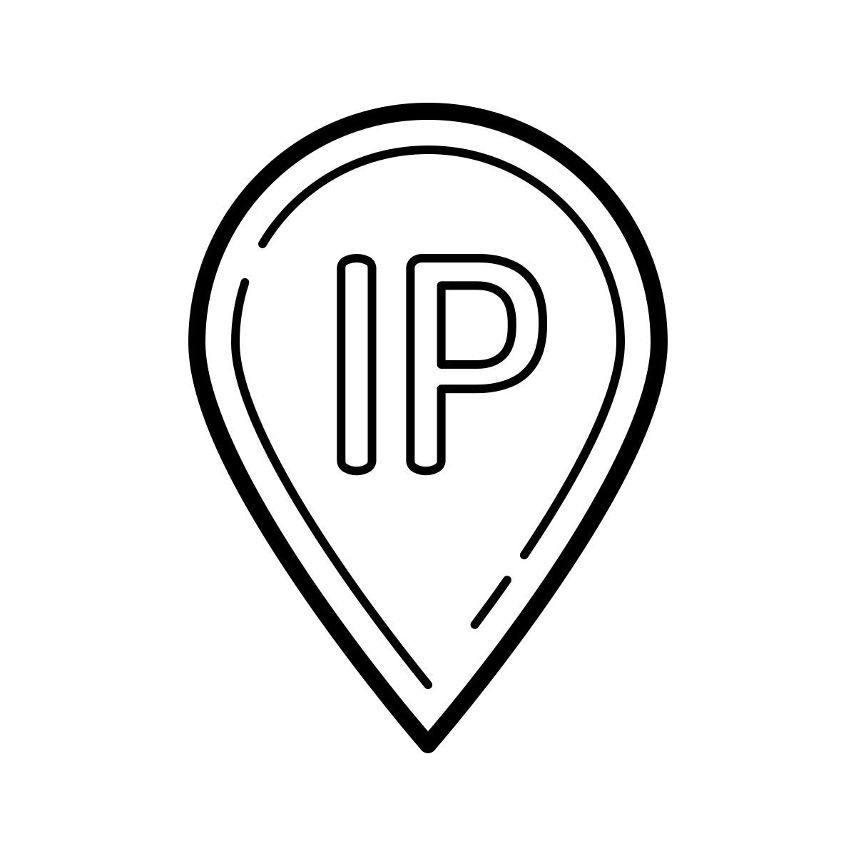 outline hand drawn style web address icon